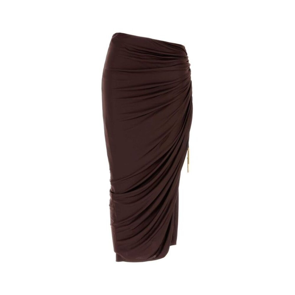 Balmain Women Brown Jersey Skirt
